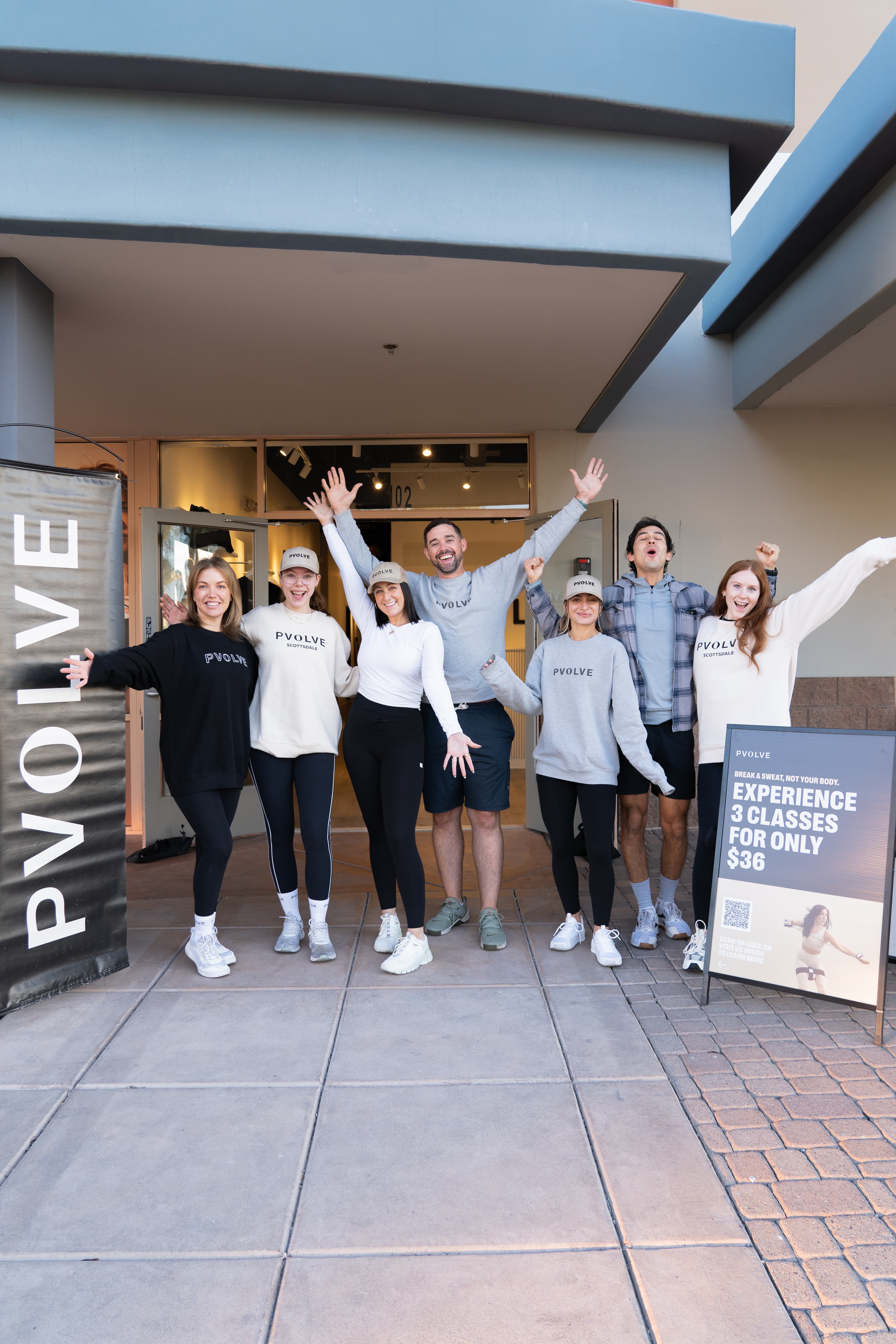 PVOLVE partners outside of newly opened studio